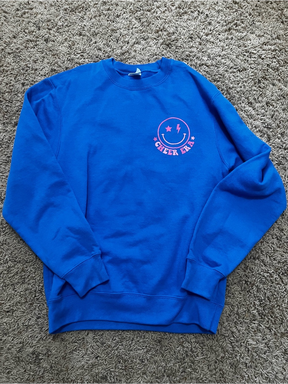 Royal Blue Crewneck Sweatshirt with Pink 'Cheer Era' Logo